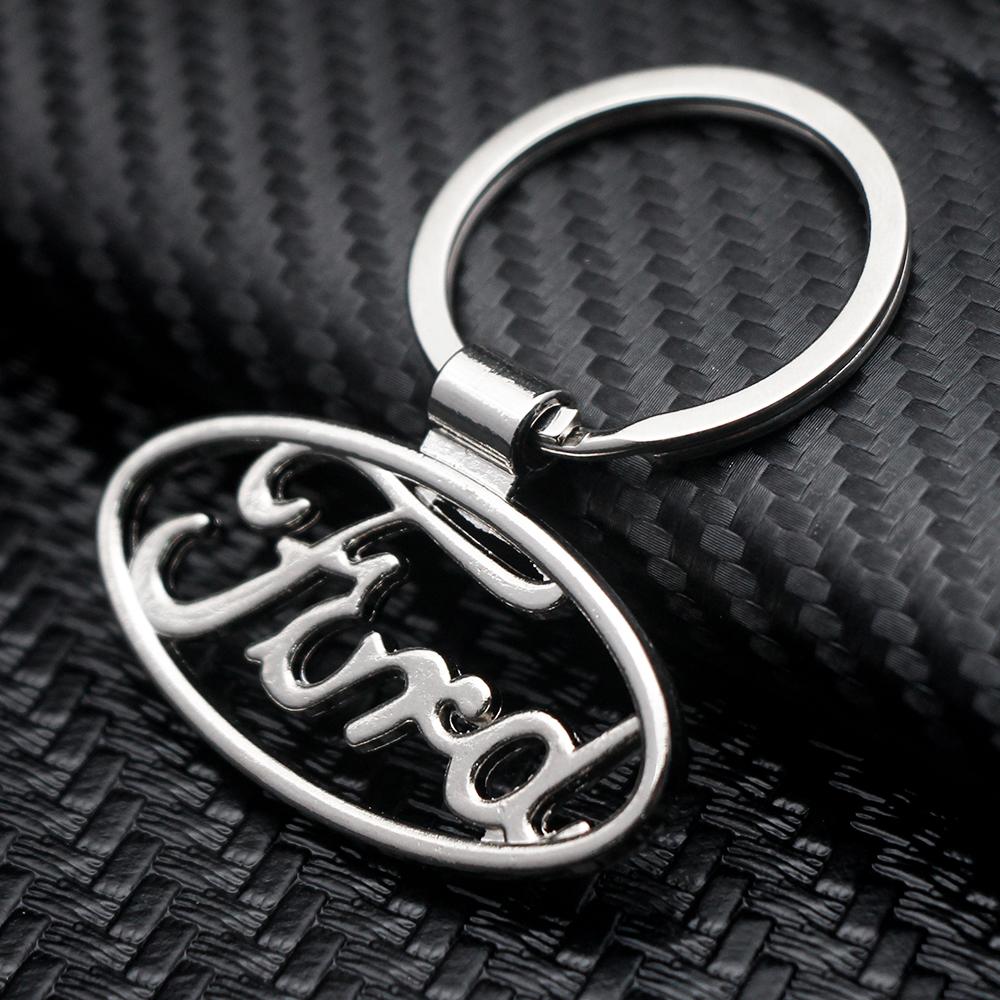 AAAMT1 For Ford Mustang Focus Transit 1Pcs Metal Leather Keychain Ring Edge Fiesta Escape Kuga Mondeo Fusion Ranger Auto Accessories