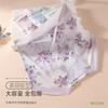 Women Flowers Panties Mesh Mid-Rise Briefs Breathable Skin Friendly Underpants Plus Size Stretch Underwear