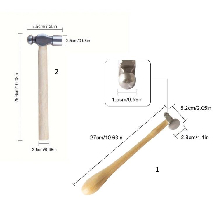 Practical Jewelry Making Hammer Iron Head Hammer with Wood Handle for Crafting Metalworking Supply Jewelry Repair Tool