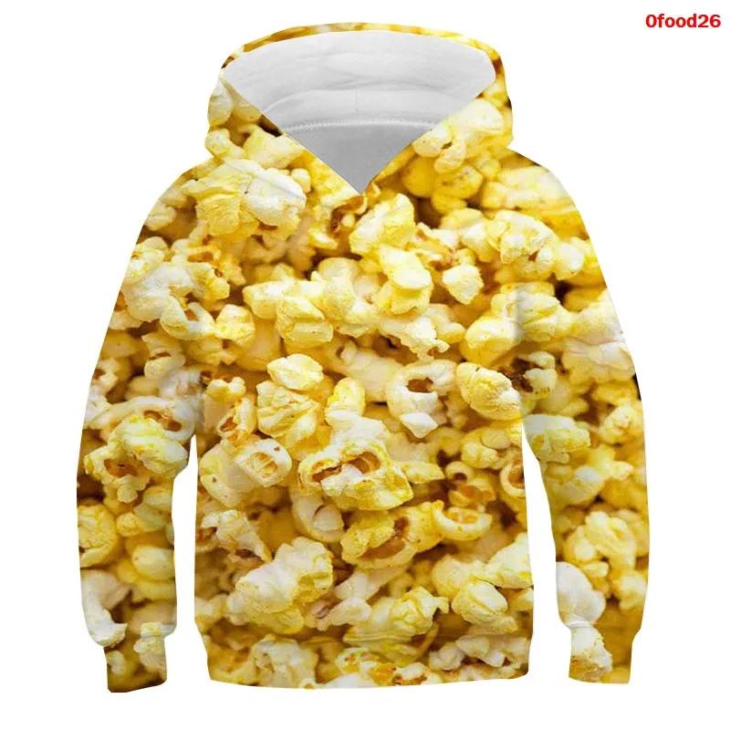 Frühling Herbst Popcorn Hoodies Kinder Macaron Print Jungen Mädchen Trainingsanzug Pommes Süßigkeiten Lustige Kleidung Obst 3D Druck Pullover Kinder Sweatshirts