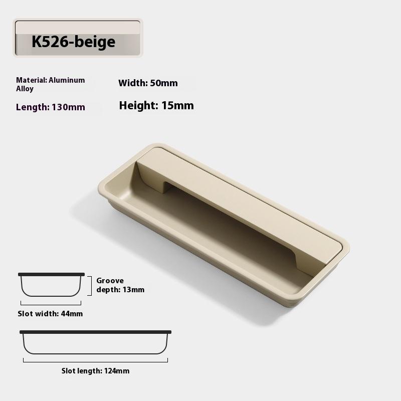 Modern Sliding Door Concealed Handle Slotted Embedded Buckle Furniture Handles Wardrobe Push Pull Hidden Kitchen Cabinet Knobs