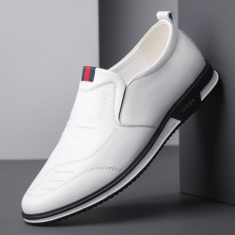 2025 Summer Leather Shoes Soft Leather Men's Shoes Soft Soles Men's Business Casual Shoes Summer Hollow Sandals Overalls Doudou Shoes