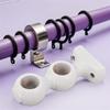 2Pcs Wood Curtain Rod Support Bracket Double Holder Wall Mounted Decorative Window Drapery Rod Holders Brackets for Heavy