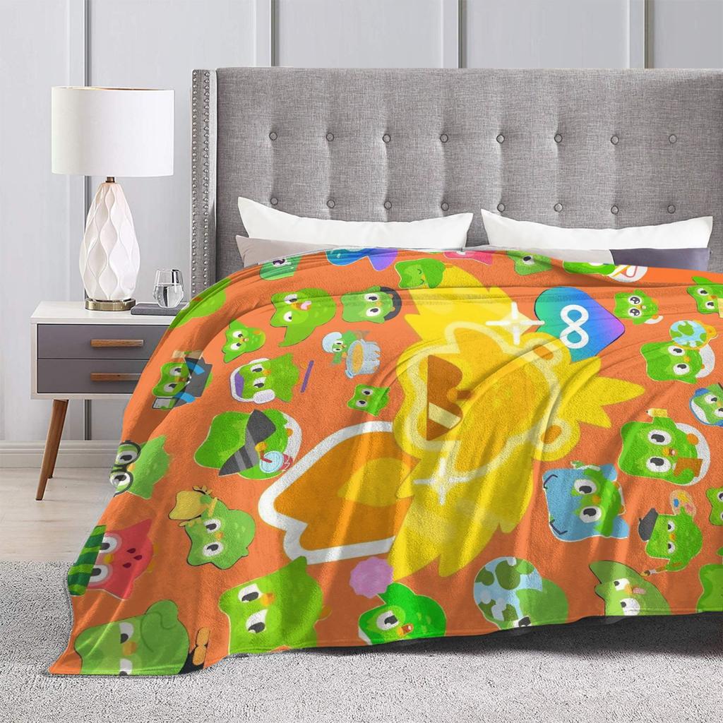 Duolingos Owl Duo Blanket Quality Super Warm  Throw Blanket Winter Decorative Outdoor Novelty Bedspread