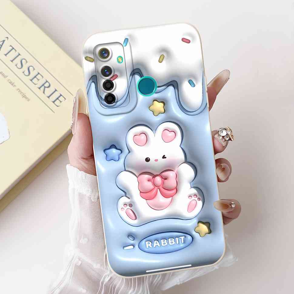 Für Realme 5 Pro Hülle Niedliche Panda-Blumen-Abdeckungen Weiche Silikonhüllen Für Realme 5 Realme5 Pro Stoßfeste Rückseite Fundas