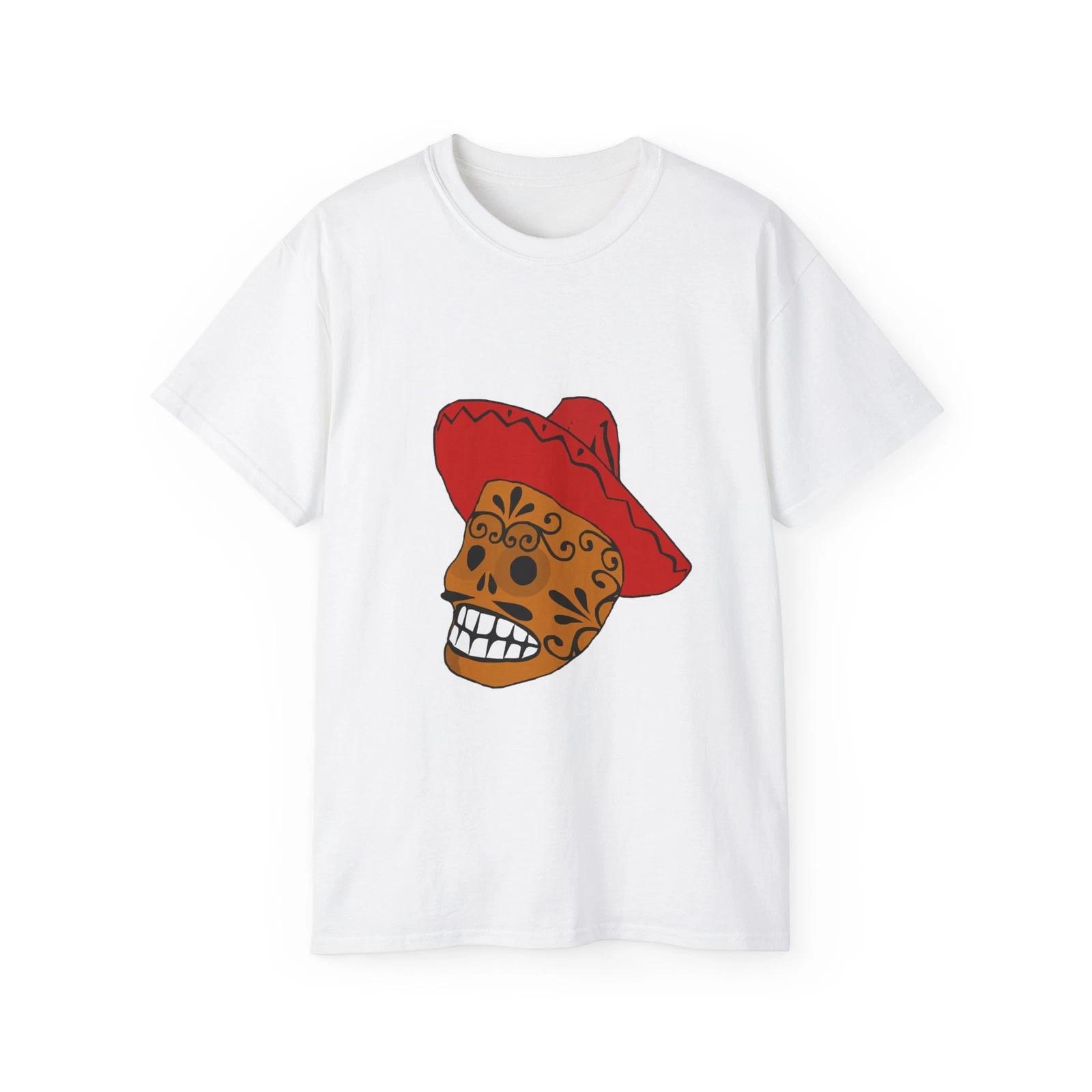 Dead Sombrero Skull Mexican Hat Tattoo | Custom Graphic T-Shirt S