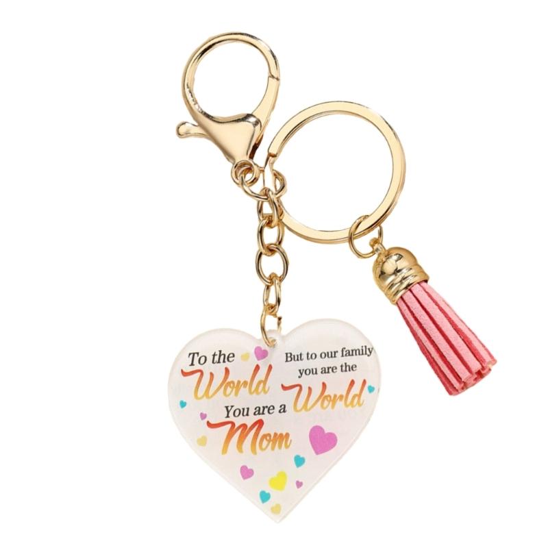 

Mother s Day Themed Keychain Key Holder Bag Charm Acrylic Keychain with Tassels for Purse Backpacks Keychain Decoration