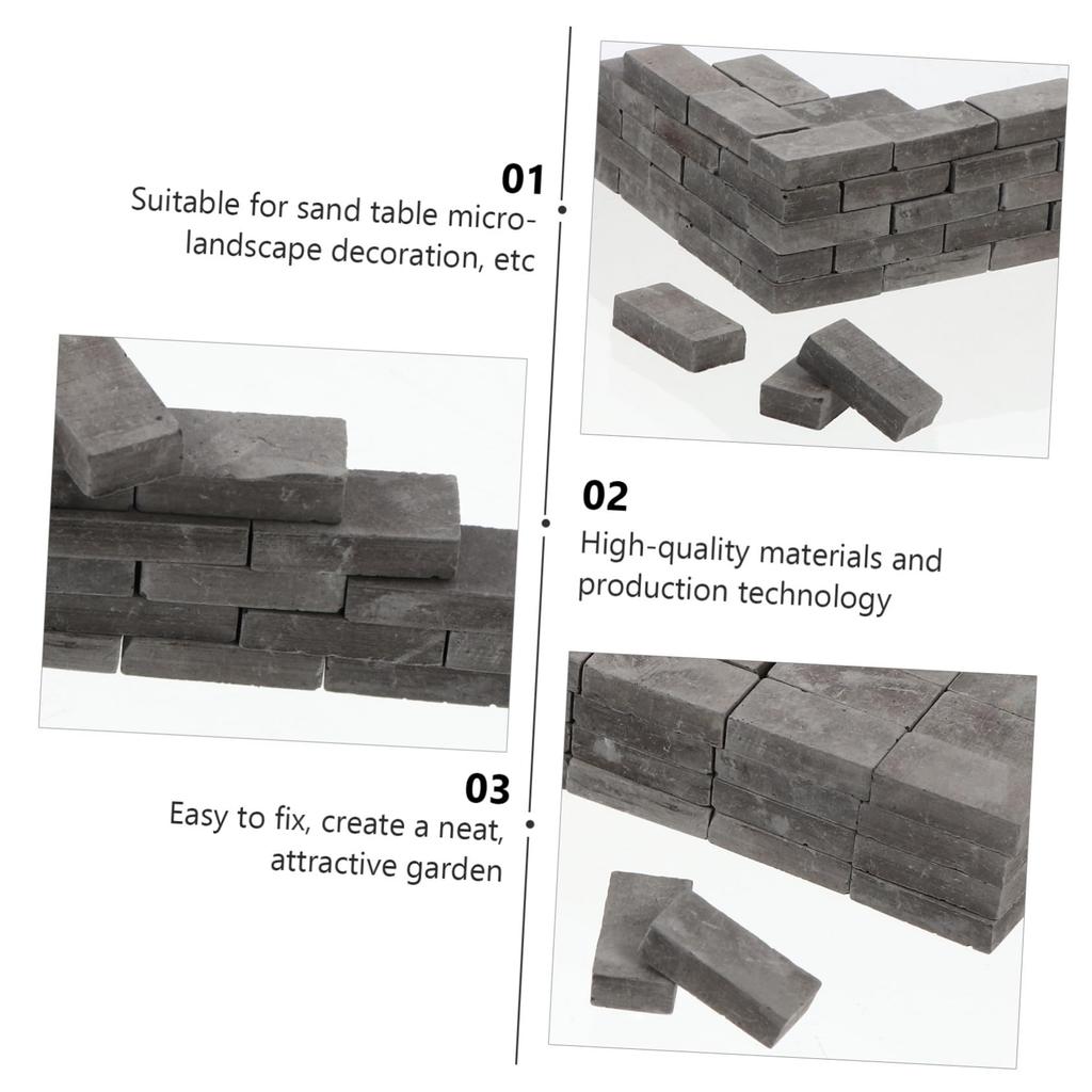 LEDMOMO Miniature Bricks, Simulation Bricks Model, Miniature Decoration for DIY Garden Courtyard, 50 Pieces