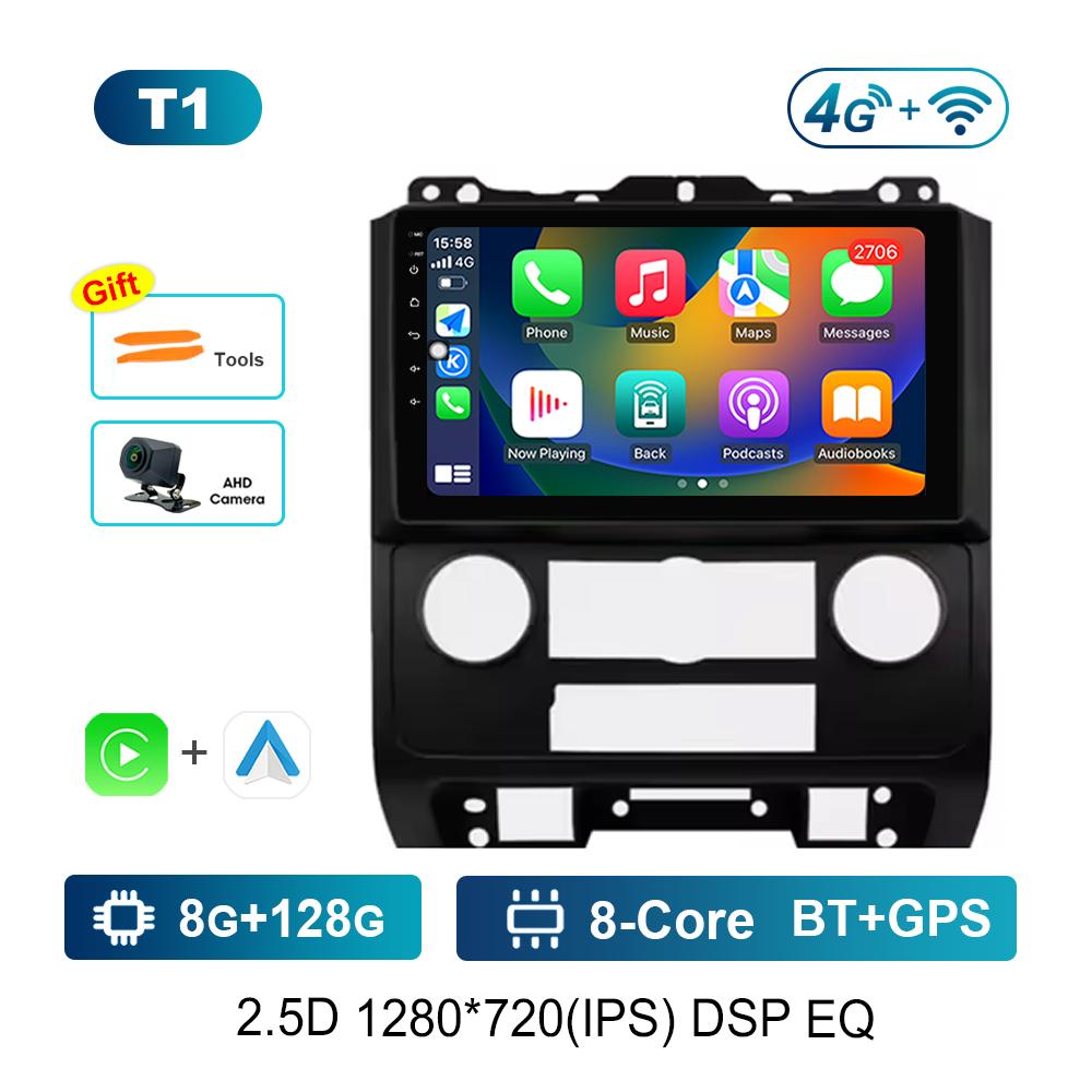 9 '' Car Video Multimedia Player DSP Stereo for Ford Escape 2007 - 2012 Carplay Android OS WiFi GPS 4G Bluetooth Split Screen