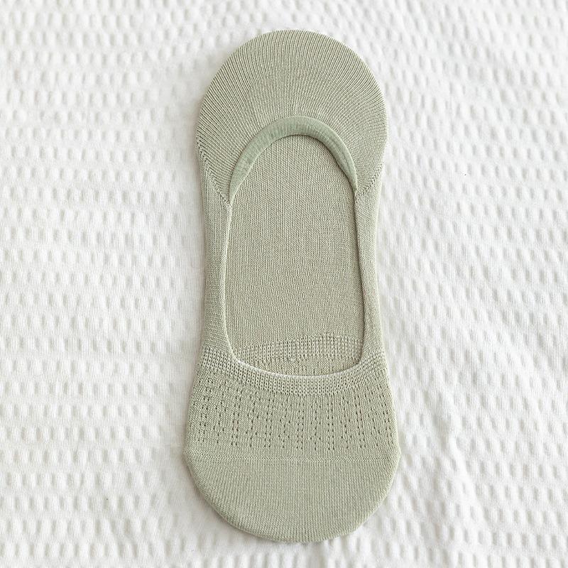 Female Summer Thin Pure Cotton Mesh Boneless Shallow Mouth Invisible Non Slip Non Drop Heel Socks