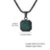 Stainless Steel Square Pendant Necklace Men Long Chain Layered Hip Hop Jewelry Geometric Titanium