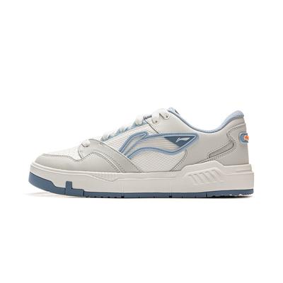 Li Ning Common 80. léta Pohodlné Měkké Pružné Klasické Protiskluzové Odolné Nízké Skateboardové Boty Pánské Tenisky Bílá Šedá Modrá AGCV051-2