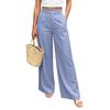 Damen High Waist Weite Hosen mit Taschen Entspannte Passform Gerades Bein Lässige Hosen Geeignet für den täglichen Gebrauch und die Arbeit