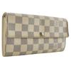 Louis Vuitton Portemonnaie Sarah N61735 Weißes Damier Azur Canvas Unisex Gebraucht