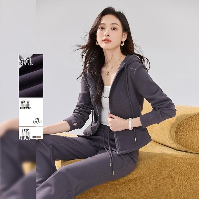 

Women s Slim-Fit Hooded Sweatshirt Jacket M