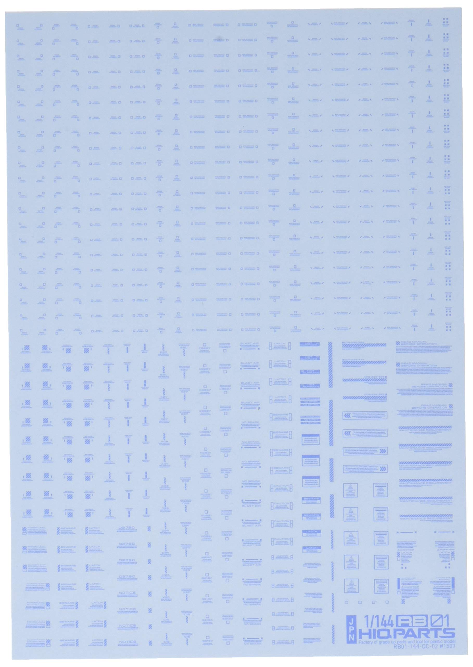 

HiQ Parts RB01 Предупреждение Один цвет 1 Декаль для пластика 1/144 Декаль, Синий, Модели, RB01-144BLU синий