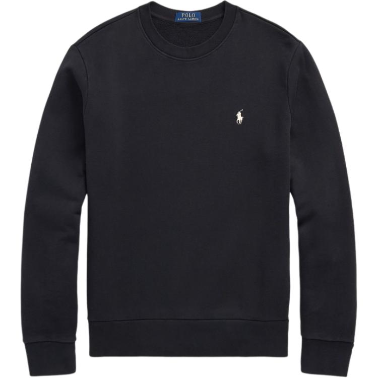 Polo Ralph Lauren FW24 Solid Color Small Pony Embroidered Crew Neck Long Sleeve Sweatshirt Men Sweatshirt Black MNPOKNI16823979-001