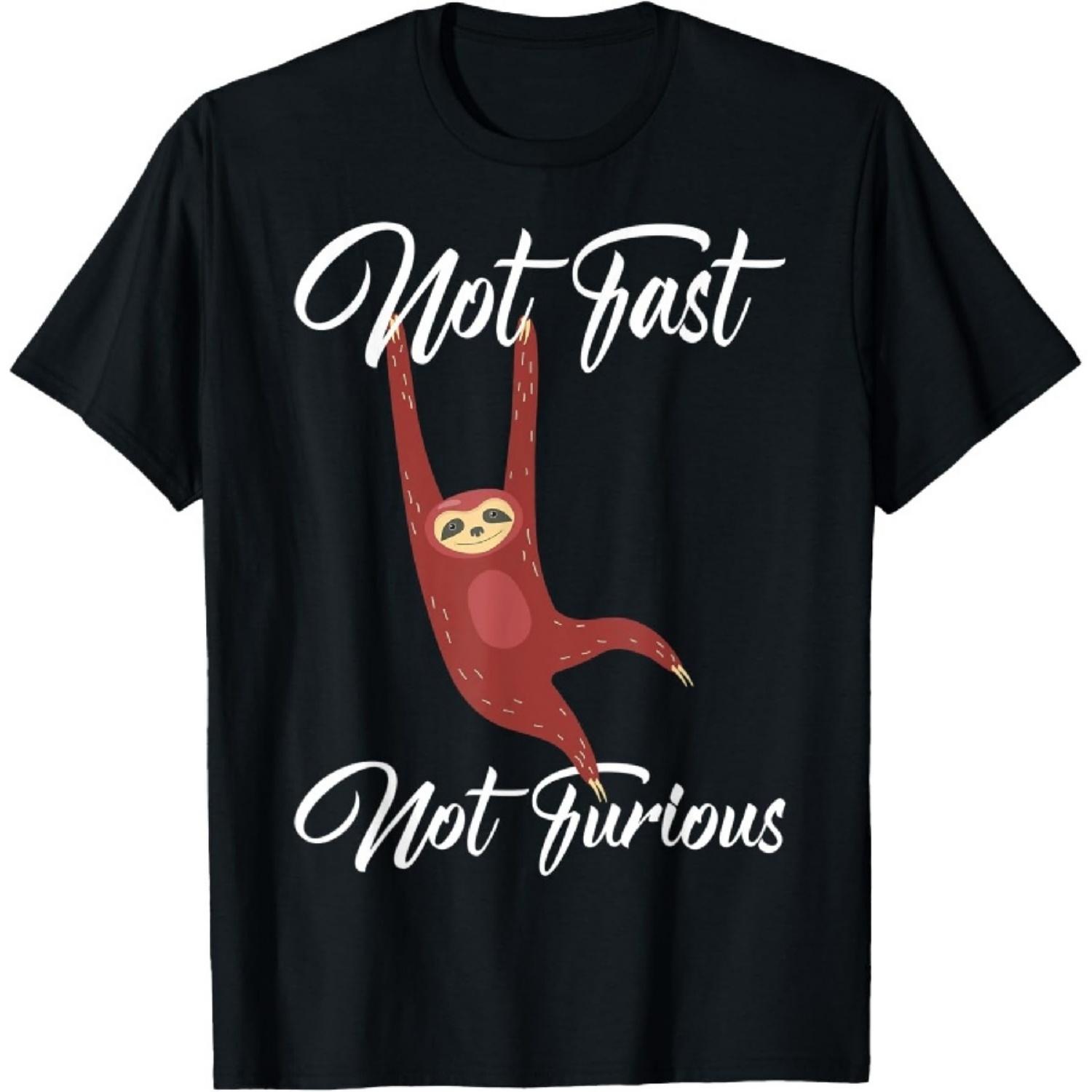 Not Fast Not Furious Sloth T-Shirt6 XXXXXL чёрный
