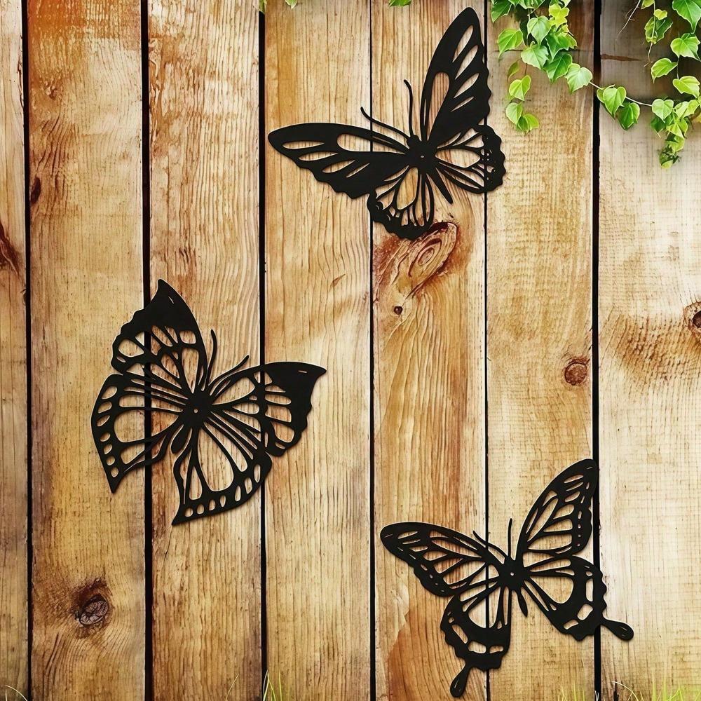 Vintage 3D Metal Butterfly Wall Art Set of 3 – Farmhouse Decor, Rustproof, Easy To Hang, Unique Gift for Her