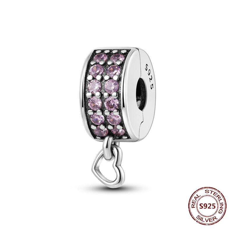 925 Silver Star Moon Bracelet Ocean Safety Chain with Colored Zircon Beads DIY Fine Jewelry for Women