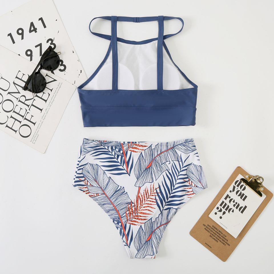 2024 Sexy Print High-Waisted Split Bikini Swimwear for Women