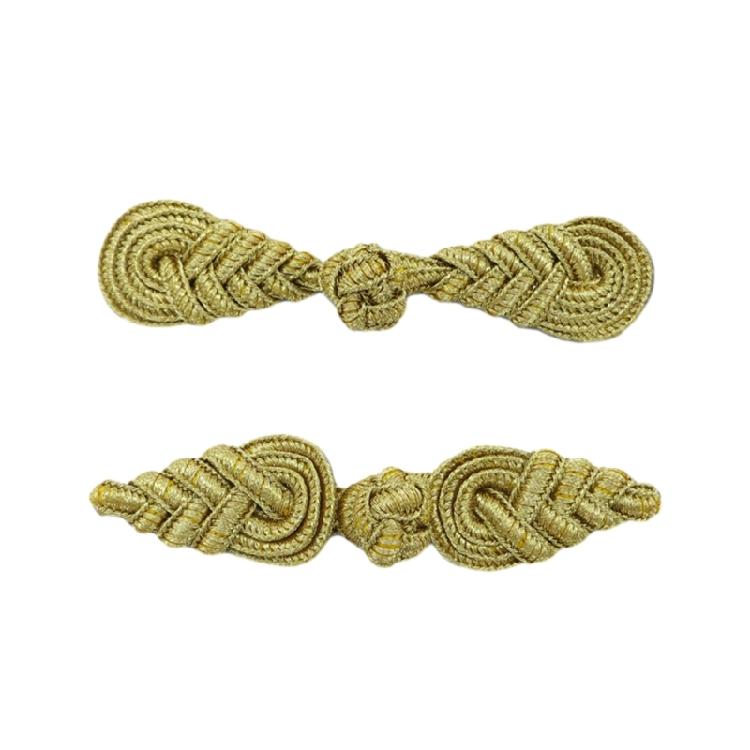 Gold Silk Fastener Buckle Pipa Buttons DIY Clothing Decorations Garment Supplies