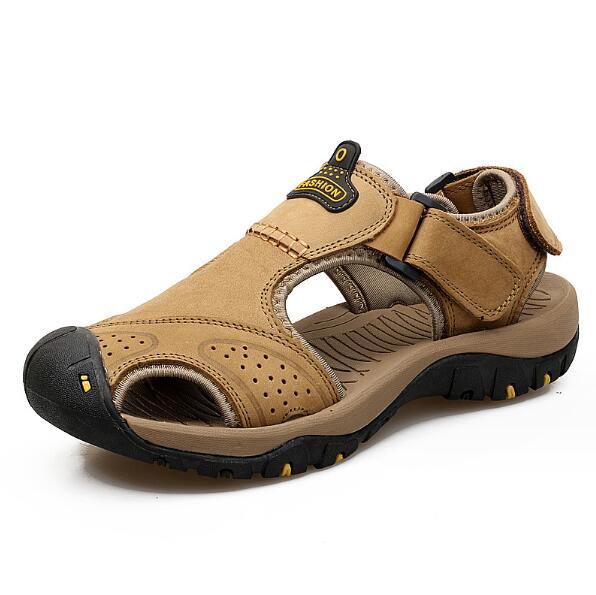 Summer Genuine Leather Sport Sandals Men Trekking Hiking Climbing Casual Sneakers Male Outdoor Soft Roman Wading Beach Shoes