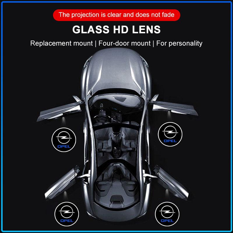 2 Stück LED Auto Tür Willkommenslicht HD Laser Projektor Lampe für Opel Astra C G H Insignia J K Zafira B Corsa Vectra C Corsa C