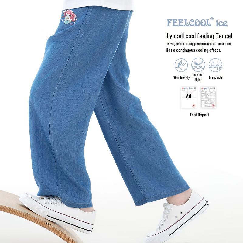 Disney Girls  Summer Tencel Wide-Leg Denim Pants 160