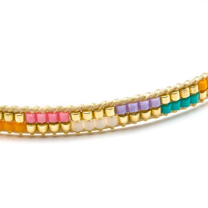 Bracelet Luxenter avec cristal multicolore couleurs claires finition or 18k - Anlako