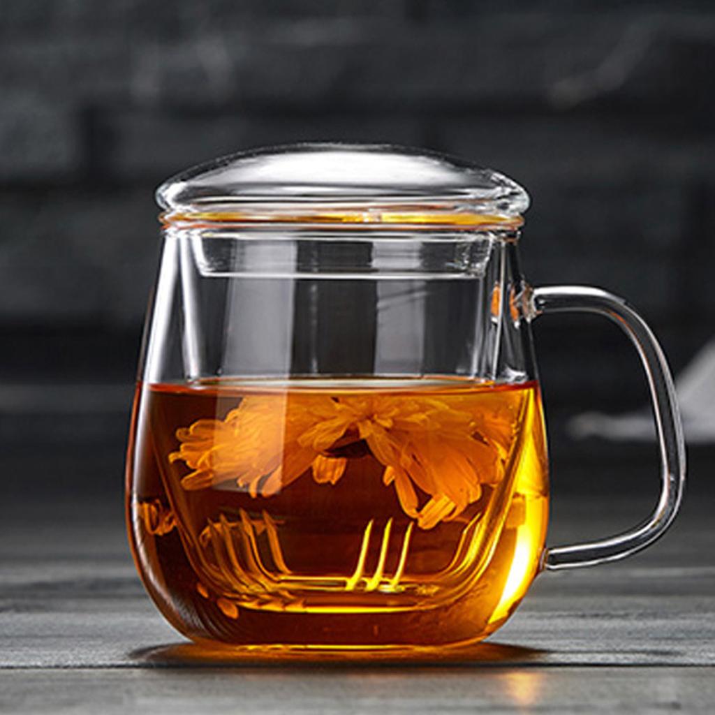 Transparent Mushroom Teacup With Filter Multi-Purpose Brewings Tea Cup High Borosilicate Milk Mug Household Drinking Coffee Cup