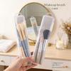 3Pcs Transparent Makeup Brush Organizer Casetravel Cosmetic Brush Storage Box Dustproof Snap-Close Holder With Hanging Loop