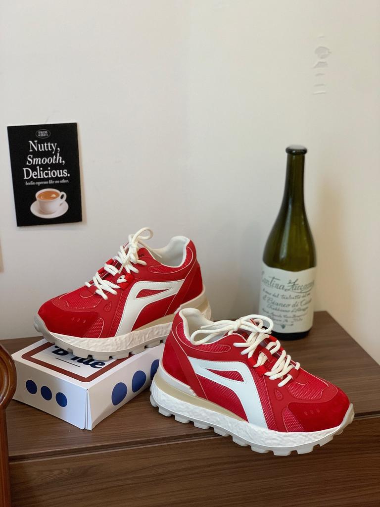 Thick-soled heightening 8CM dad shoes women's 2025 summer new breathable mesh casual sports shoes versatile muffin shoes