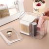 Porta Cotton Fioc Dispenser 3 Scomparti Trasparente Organizer da Bagno Barattolo 3 Griglie Porta Cotton Fioc/Dischetti/Palline Contenitore Scatola PortaCosmetici