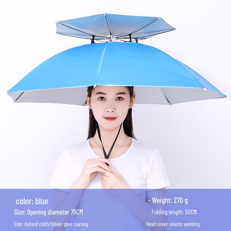 Large Folding Fishing Hat Umbrella for Adults & Kids – Unisex Outdoor Headwear with Prints