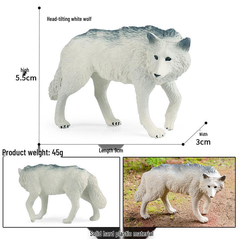 Children's Wild Animal Forest Wolf Toy - Lying Wolf Figurine for Car Decoration