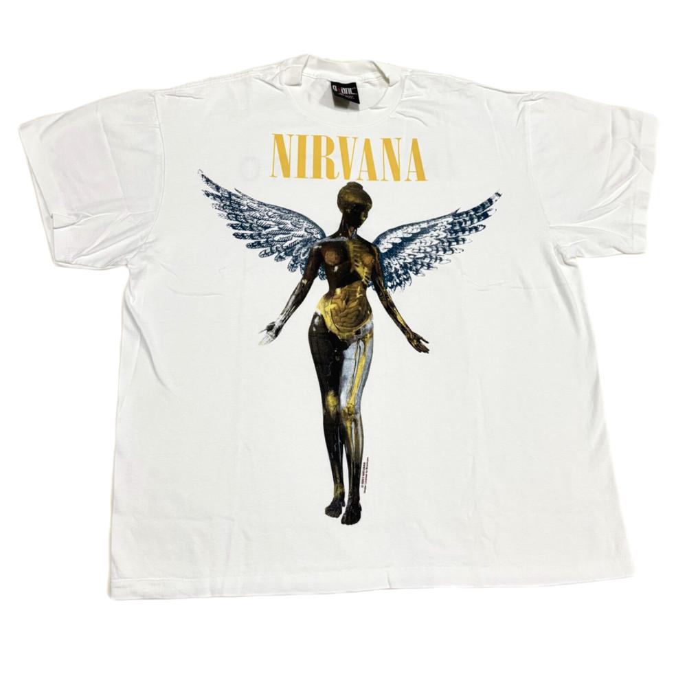 Vintage 1993 Nirvana Blue Wing In Utero Tour  Single Stitch Shirt REPRINT
