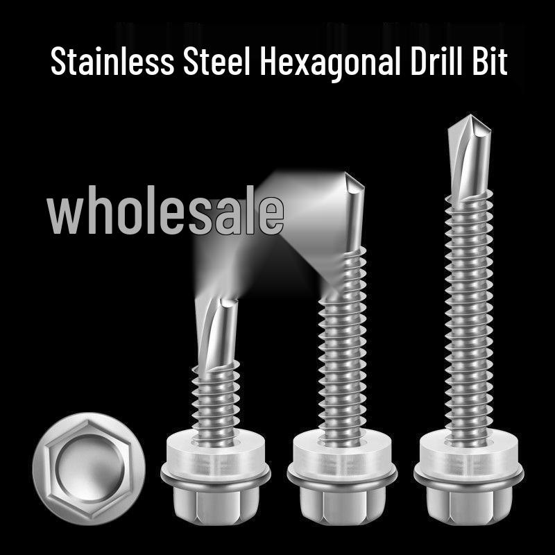 410 Stainless Steel Hex Head Self-Drilling Screws for Color Steel Tiles, 5.5