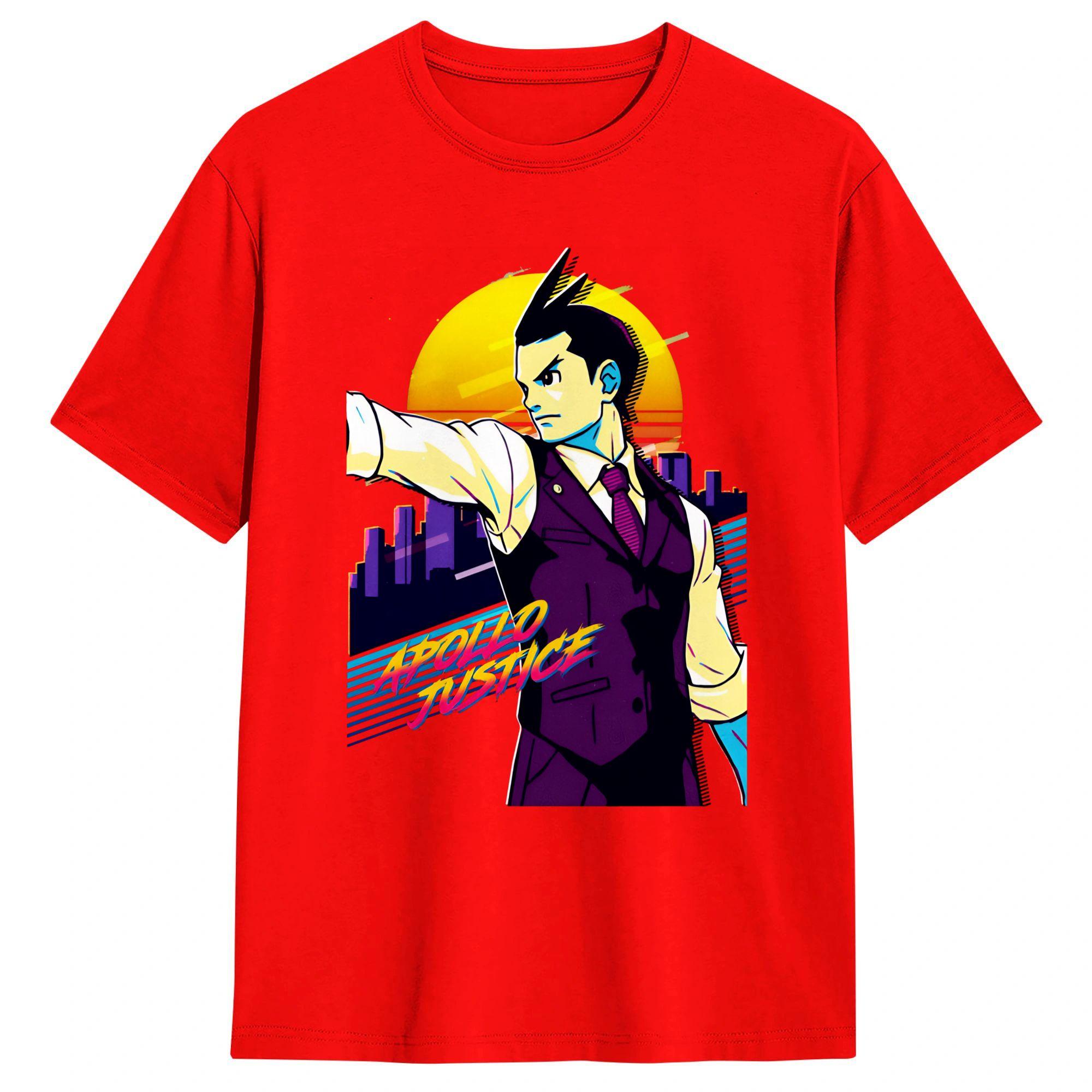 Оверсайз Футболка Летняя Ace Attorney Хип-хоп Футболки Хлопковая Футболка для Унисекса Y2K Ретро Горячая Распродажа Футболки с Коротким Рукавом S