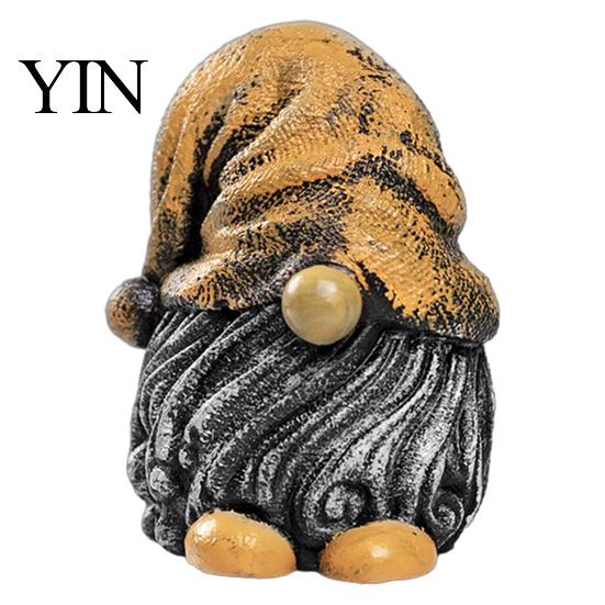 Miniature Landscaping Pieces Colorful Hat Gnome Resin Statue, Faceless Dwarf Figurine with Wrinkled Hat, Christmas Gifts Waterproof Garden Ornament,