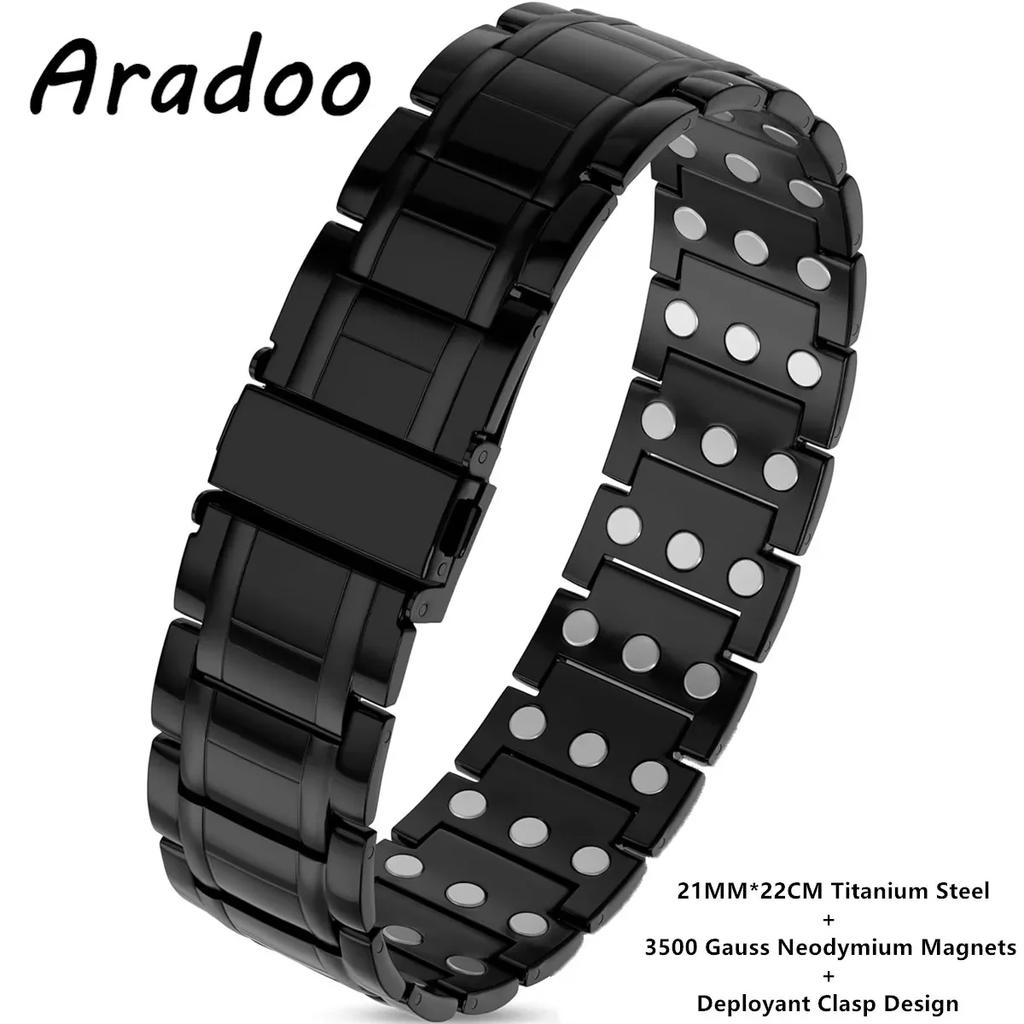 Premium Titanium Steel Bracelets for Men with 3X Ultra Strenth Magnetic Wristband Jewelry Gifts