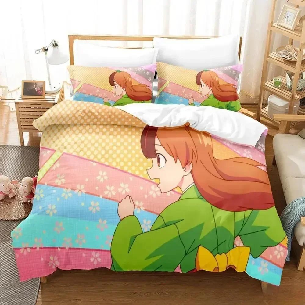 3D Print Anime My Master Has No Tail Bedding Set Printed With Pillowcase Bed Duvet Cover Soft Queen King Size Bedclothes Home