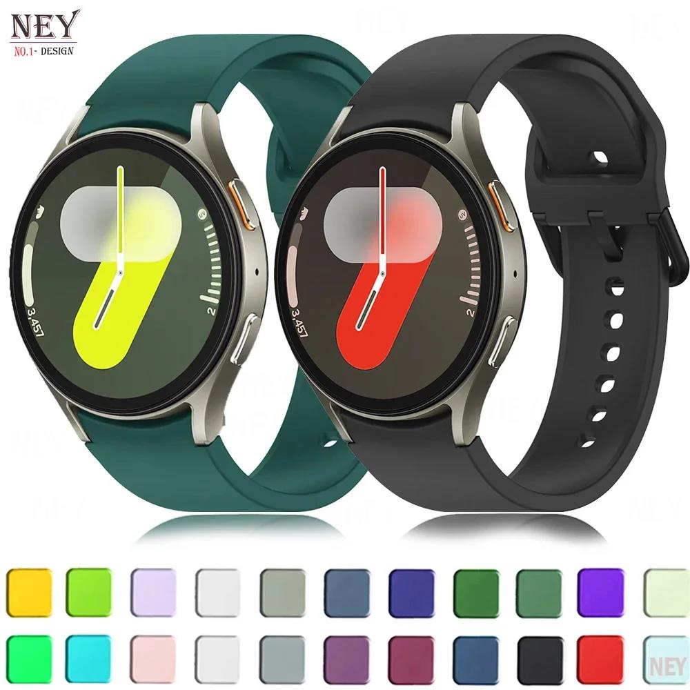 Silicone Strap For Samsung Galaxy Watch 7 6 5 4 FE 44mm 40mm 5 pro 45mm sport band 20mm No gap Bracelet Galaxy Watch 6-4 classic 3