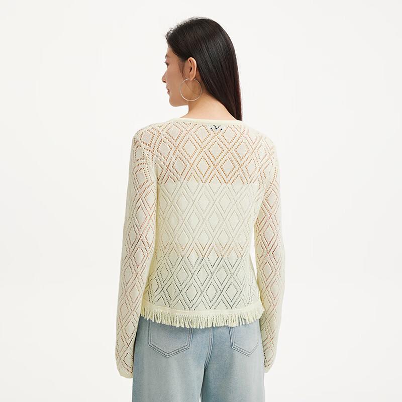 Hotwind Women's Tassel Hollow-out Knit Top