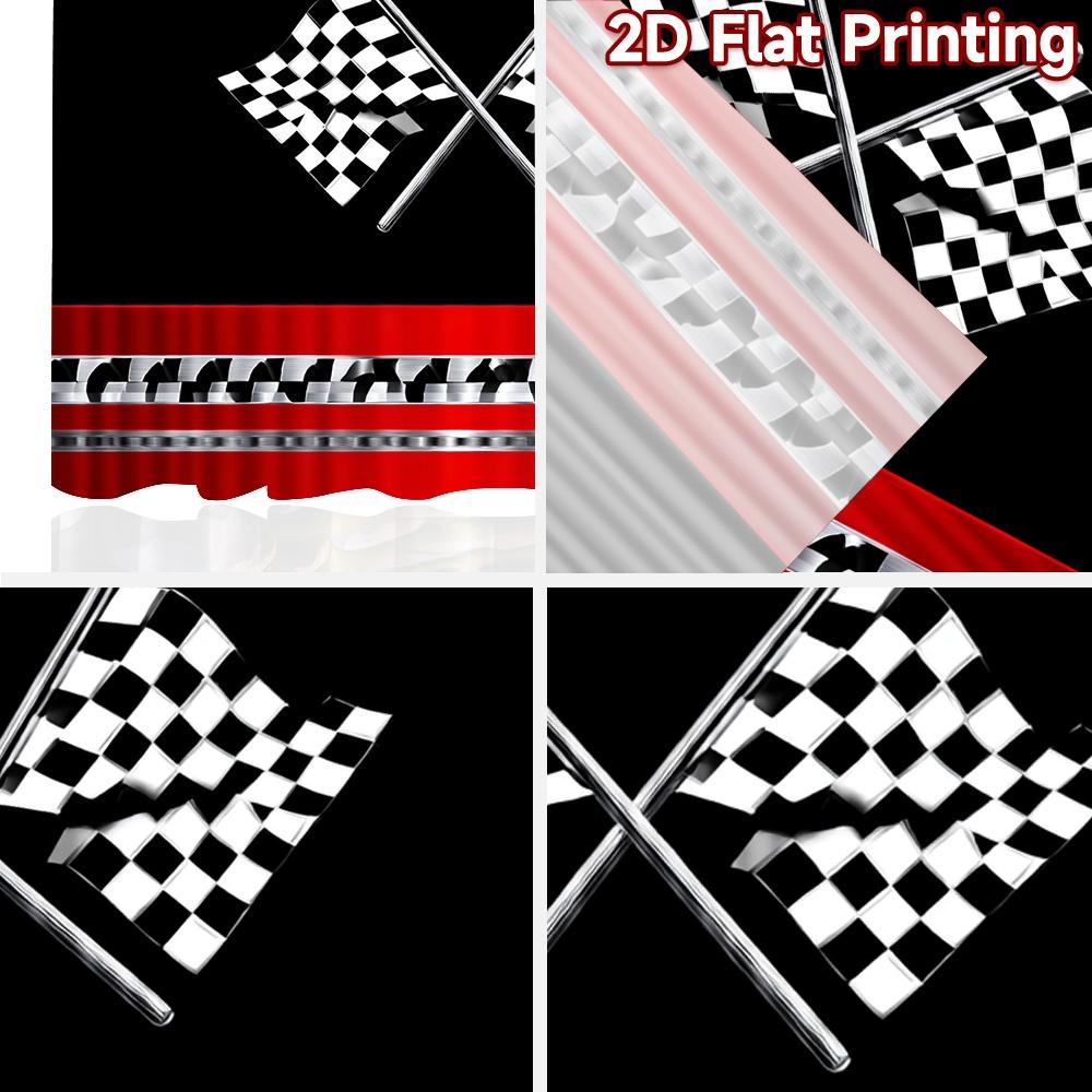 2D flat printing 2pcs Curtain Curtain Racing Checkered Flags Digital Printed Polyester Drapes Festive Curtains Perfect for