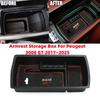 For Peugeot 3008 GT 2017~2025 Car Center Console Armrest Storage Box Sundries Tidying Layered Tray Kit Organizer Bag Accessories