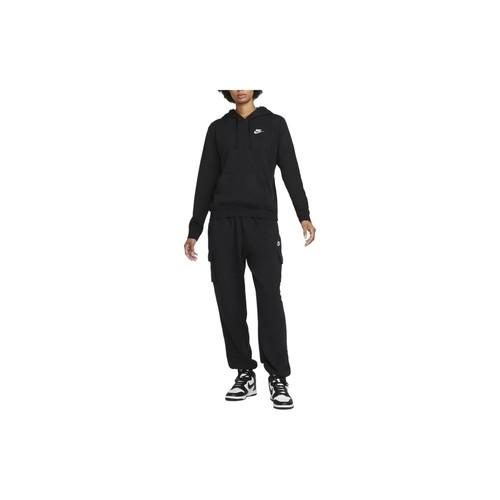 Nike Solid Color Hooded Casual Long-Sleeve Sweatshirt for Women Black