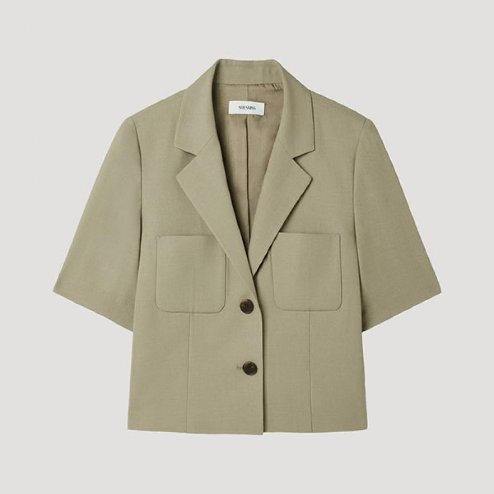 

[shs Miss] Укорочена куртка з накладними кишенями Swsjkp22050 Lw light brown/55