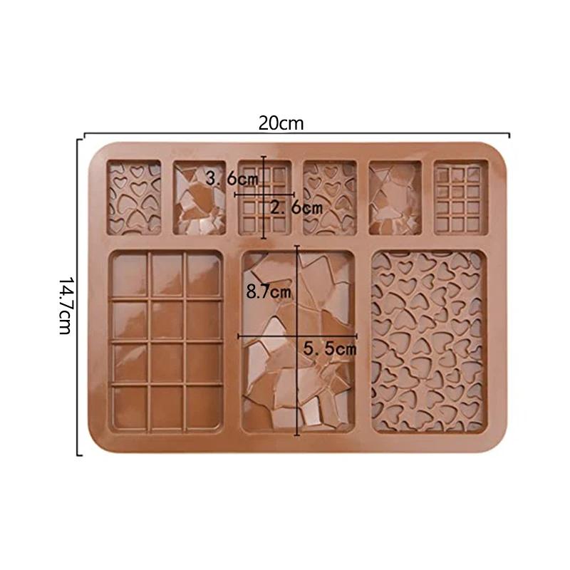 Chocolate Bar Silicone Mold  Bakeware Silicone Molds For Fondant Jelly Candy Mould Chocolate Wax Melts Moulds