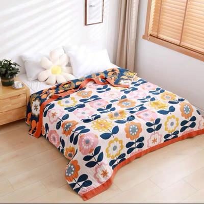 Baumwolldecken und Überwürfe, Gaze-Blumen, Sofa-Handtuch, Sommer-Klimaanlage, Decke, weiche Freizeit-Tagesdecke, Boho-Bettwäsche